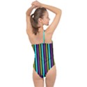 Retro Stripe 1 Vertical Retro Stripe 1 Classic One Shoulder Swimsuit View2