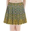 Gold Jungle And Paradise Liana Flowers Pleated Mini Skirt View1