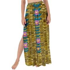 Gold Jungle And Paradise Liana Flowers Maxi Chiffon Tie-up Sarong by pepitasart