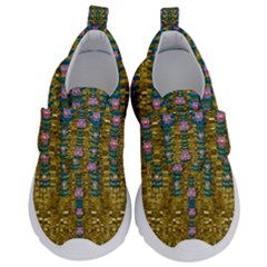 Gold Jungle And Paradise Liana Flowers Velcro Strap Shoes