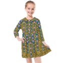 Gold Jungle And Paradise Liana Flowers Kids  Quarter Sleeve Shirt Dress View1