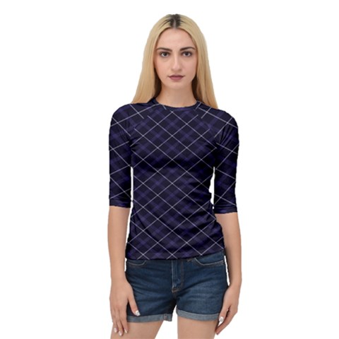 Blue Plaid  Quarter Sleeve Raglan Tee by dressshop