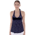 Blue Plaid  Babydoll Tankini Top View1