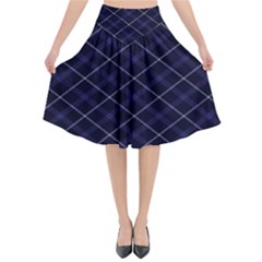 Blue Plaid  Flared Midi Skirt by dressshop