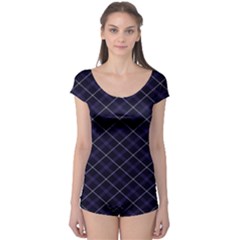 Blue Plaid  Boyleg Leotard  by dressshop