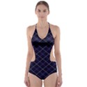 Blue Plaid  Cut-Out One Piece Swimsuit View1