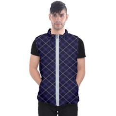 Blue Plaid  Men s Puffer Vest by dressshop