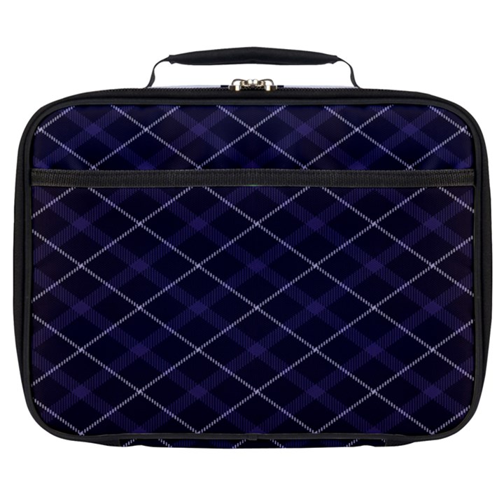 Blue Plaid  Full Print Lunch Bag