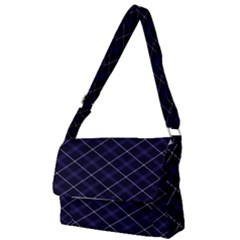 Blue Plaid  Full Print Messenger Bag by dressshop