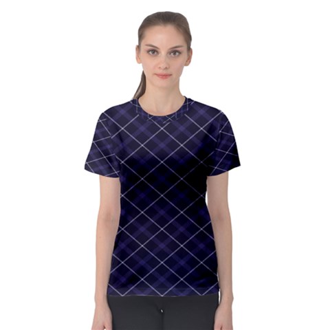 Blue Plaid  Women s Sport Mesh Tee by dressshop