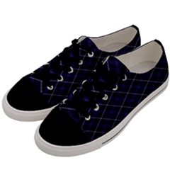 Blue Plaid  Men s Low Top Canvas Sneakers by dressshop