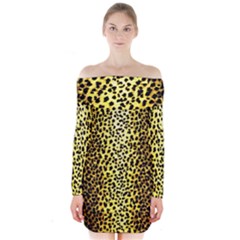 Leopard 1 Leopard A Long Sleeve Off Shoulder Dress by dressshop