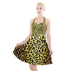 Leopard 1 Leopard A Halter Party Swing Dress 