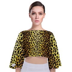 Leopard 1 Leopard A Tie Back Butterfly Sleeve Chiffon Top