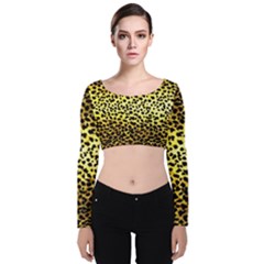 Leopard Version 2 Velvet Long Sleeve Crop Top