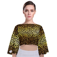 Leopard Version 2 Tie Back Butterfly Sleeve Chiffon Top