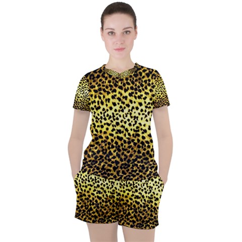 Leopard Version 2 Women s Tee And Shorts Set by dressshop