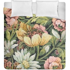 Retro Vintage Floral Duvet Cover Double Side (king Size) by dressshop