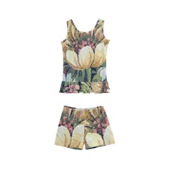 Retro Vintage Floral Kid s Boyleg Swimsuit