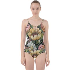 Retro Vintage Floral Cut Out Top Tankini Set by dressshop