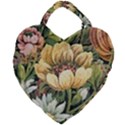 Retro Vintage Floral Giant Heart Shaped Tote View2