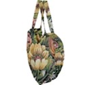 Retro Vintage Floral Giant Heart Shaped Tote View3