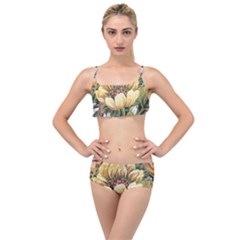 Retro Vintage Floral Layered Top Bikini Set by dressshop