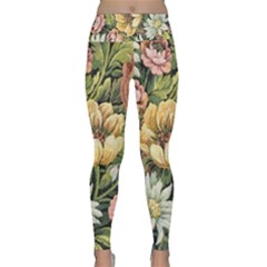 Retro Vintage Floral Lightweight Velour Classic Yoga Leggings