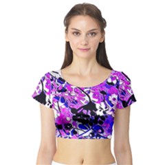 Floral Legging Floral Rug Short Sleeve Crop Top by dressshop