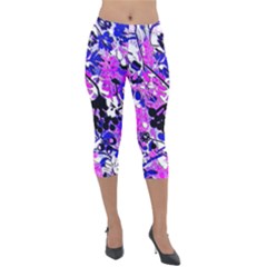 Floral Legging Floral Rug Lightweight Velour Capri Leggings 