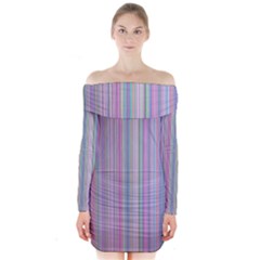 Rainbow Stripe Version 2 Long Sleeve Off Shoulder Dress by dressshop