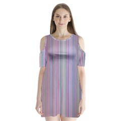 Rainbow Stripe Version 2 Shoulder Cutout Velvet One Piece by dressshop