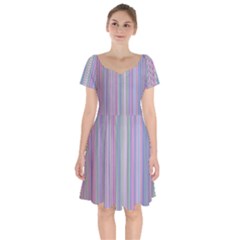 Rainbow Stripe Version 2 Short Sleeve Bardot Dress by dressshop