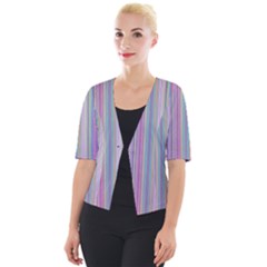 Broken Tv Screen Cropped Button Cardigan