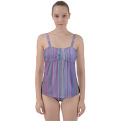 Broken Tv Screen Twist Front Tankini Set by dressshop