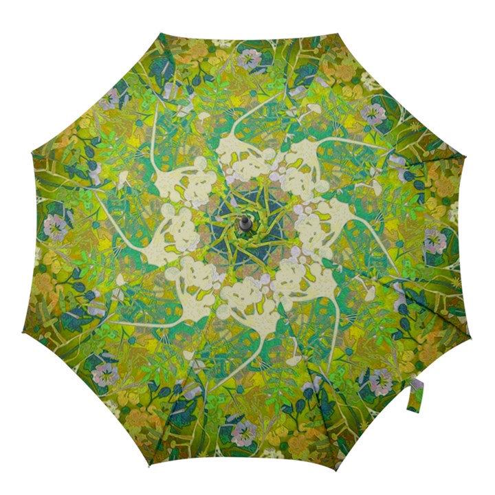 Floral 1 abstract Hook Handle Umbrellas (Medium)