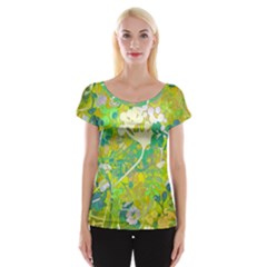 Floral 1 Abstract Cap Sleeve Top by dressshop