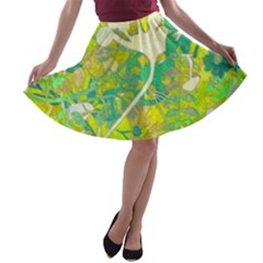 Floral 1 Abstract A-line Skater Skirt by dressshop