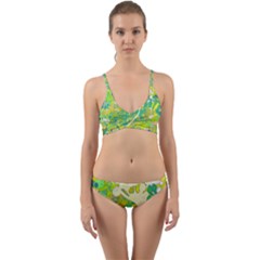 Floral 1 Abstract Wrap Around Bikini Set by dressshop