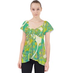 Floral 1 Abstract Lace Front Dolly Top by dressshop