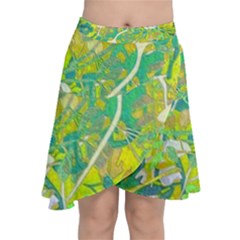 Floral 1 Abstract Chiffon Wrap Front Skirt by dressshop