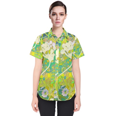 Floral 1 Abstract Women s Short Sleeve Shirt by dressshop