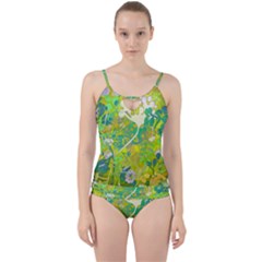 Floral 1 Abstract Cut Out Top Tankini Set by dressshop