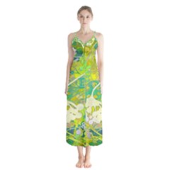 Floral 1 Abstract Button Up Chiffon Maxi Dress