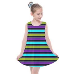 Retro Stripe 1 Version 2 Kids  Summer Dress