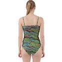 Cool Green Marbled  Cut Out Top Tankini Set View2