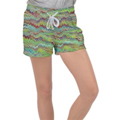 Cool Green Marbled  Women s Velour Lounge Shorts