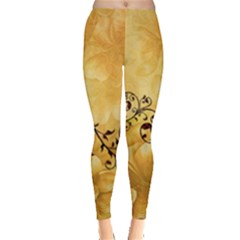 Wonderful Vintage Design With Floral Elements Leggings  by FantasyWorld7