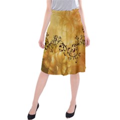 Wonderful Vintage Design With Floral Elements Midi Beach Skirt by FantasyWorld7