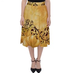 Wonderful Vintage Design With Floral Elements Classic Midi Skirt